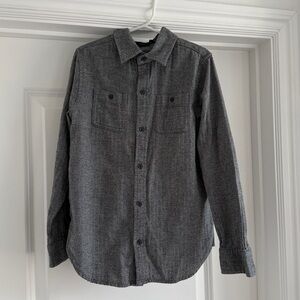 Janie and Jack grey herringbone boys button down size 7